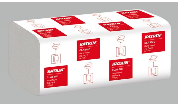 Katrin Classic papieren handdoekjes ZigZag V-fold 23x22,4cm 20x200st - afbeelding 1