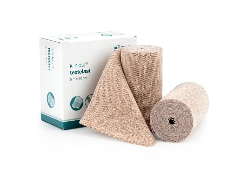 Klinidur korte rekzwachtel textelast 10cm x 5m per 2ST