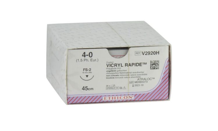 Vicryl Rapide hechtdraad 4-0 FS2S naald V2920H per 36st. 45 cm draad - afbeelding 0