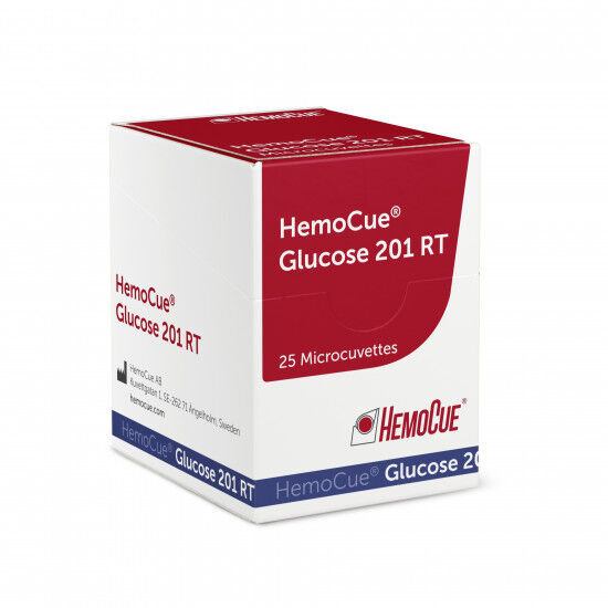 Hemocue cuvetten glucose ongekoeld RT HB201 per 25st. niet steriel ref. 114701