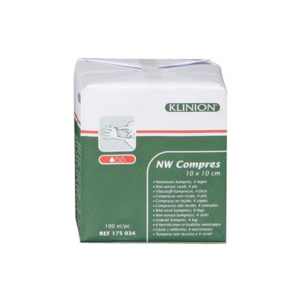 Klinion nonwoven kompres 7,5x7,5cm 4 laags per 100st. niet steriel - afbeelding 0