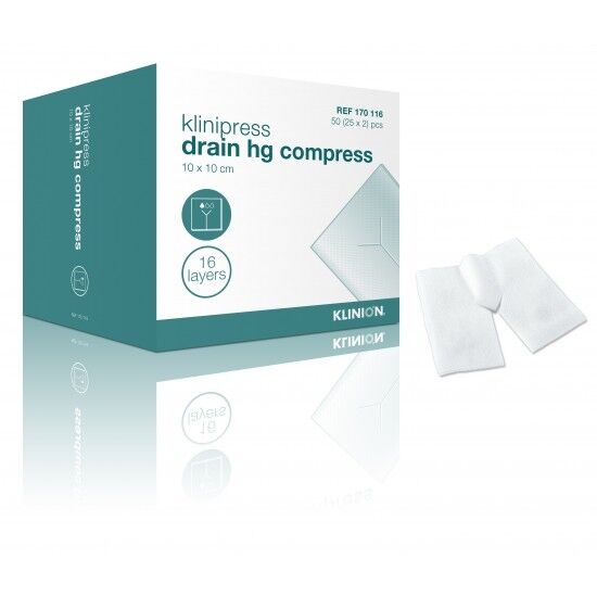 Klinion steriel drain-splitkompres 10x10cm per 50st.