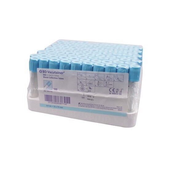 Vacutainer buizen met blauwe dop per 100st. Citraat: NIET MEER LEVERBAAR - afbeelding 0