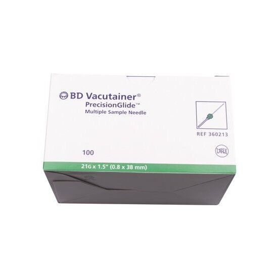 Vacutainer naald groen 0,8x38mm per 100st.