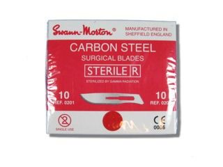 Steriele Scalpelmesjes Swann Morton nr 12D per 100st.