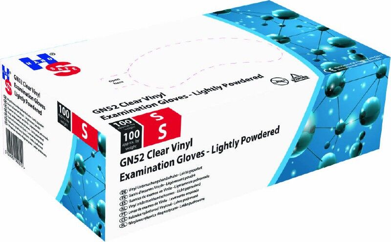 Handsafe vinyl handschoenen GN52 gepoederd per 100st. Medium - afbeelding 0