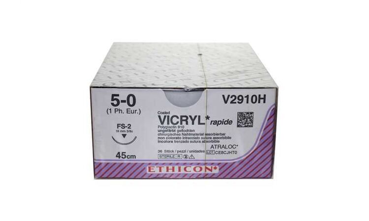 Vicryl hechtdraad 5-0 FS2 naald V291H 45cm draad per 36st. - afbeelding 9332