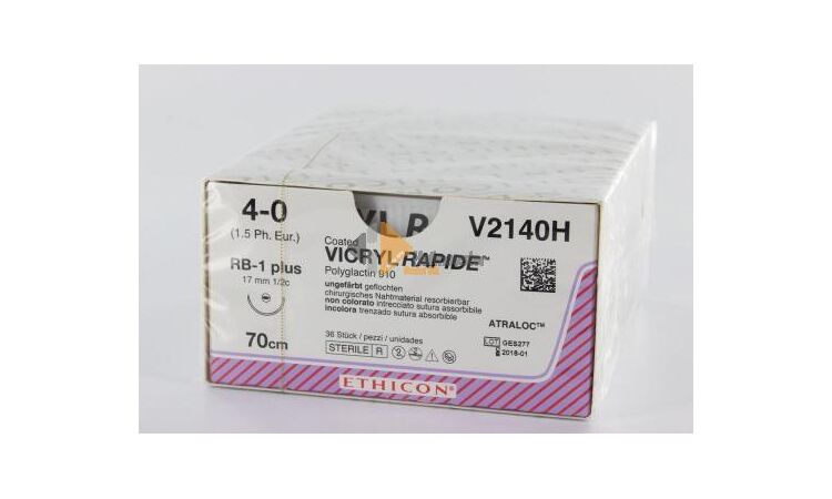 Vicryl Rapide hechtdraad VR2297 4-0 FS2 naald 75cm lang ongekleurd per 36st. - afbeelding 0