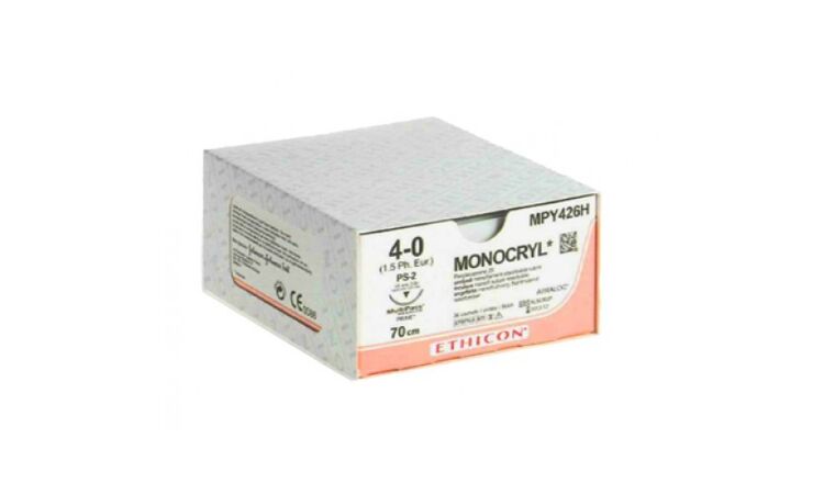 Monocryl hechtdraad 4-0 P3 naald Y494H 45cm per 36st. - afbeelding 0