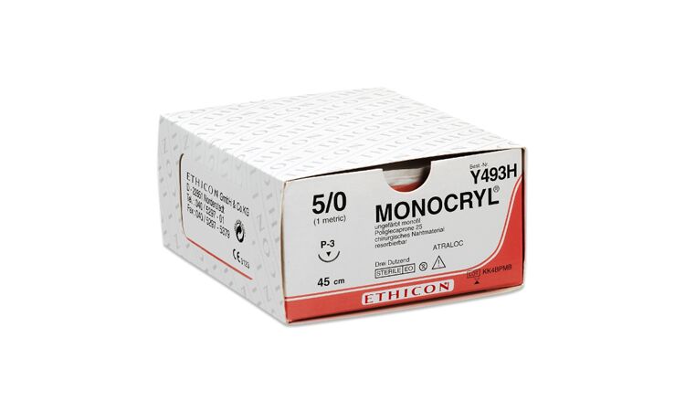 Monocryl hechtdraad 5-0 P3 naald Y493H 70cm draad ongekleurd per 36st.   - afbeelding 0