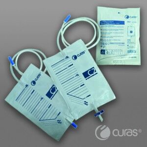 Urinezak Curas 2L met trekkraan 90cm slang per 10x25st.