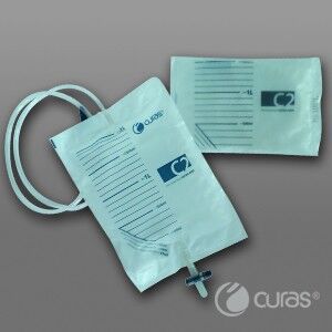 Urinezak 2L met kruiskraan en 110cm slang 250st.