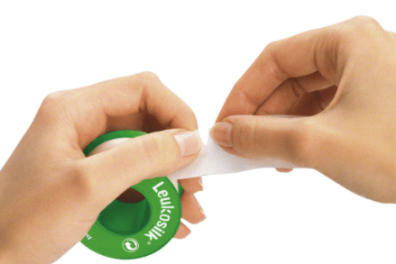 Leukosilk tape zijdezachte fixatie