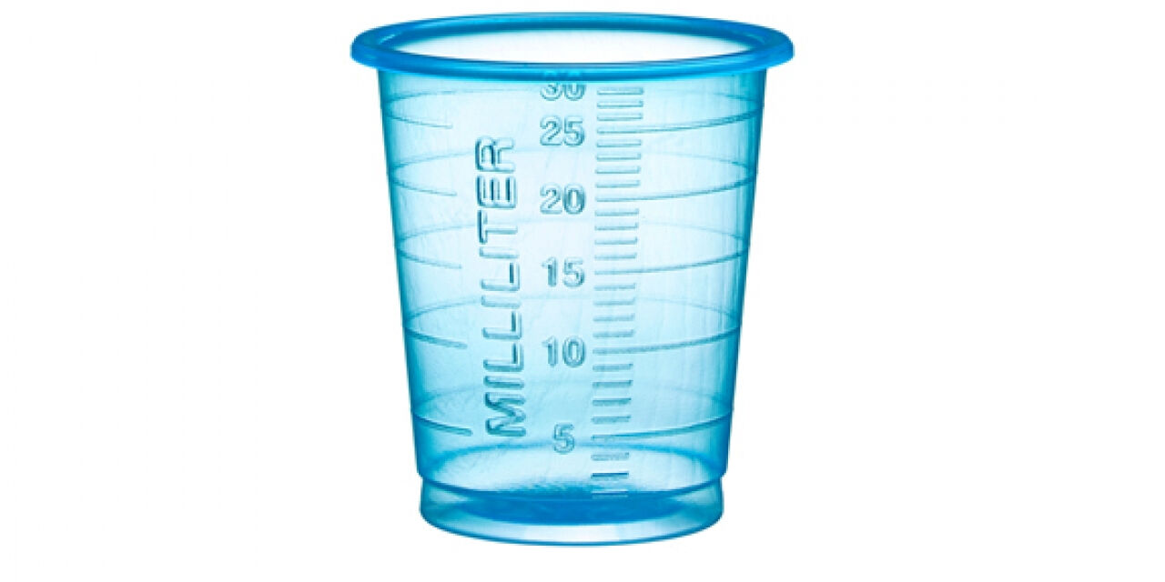 Medicijnbeker blauw per 900st 