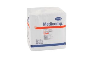 Medicomp nonwoven gaaskompres 4-laags 10x10cm niet steriel per 100st.