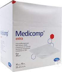Medicomp NW extra niet steriele gazen 6 lagen 10x20cm 100st