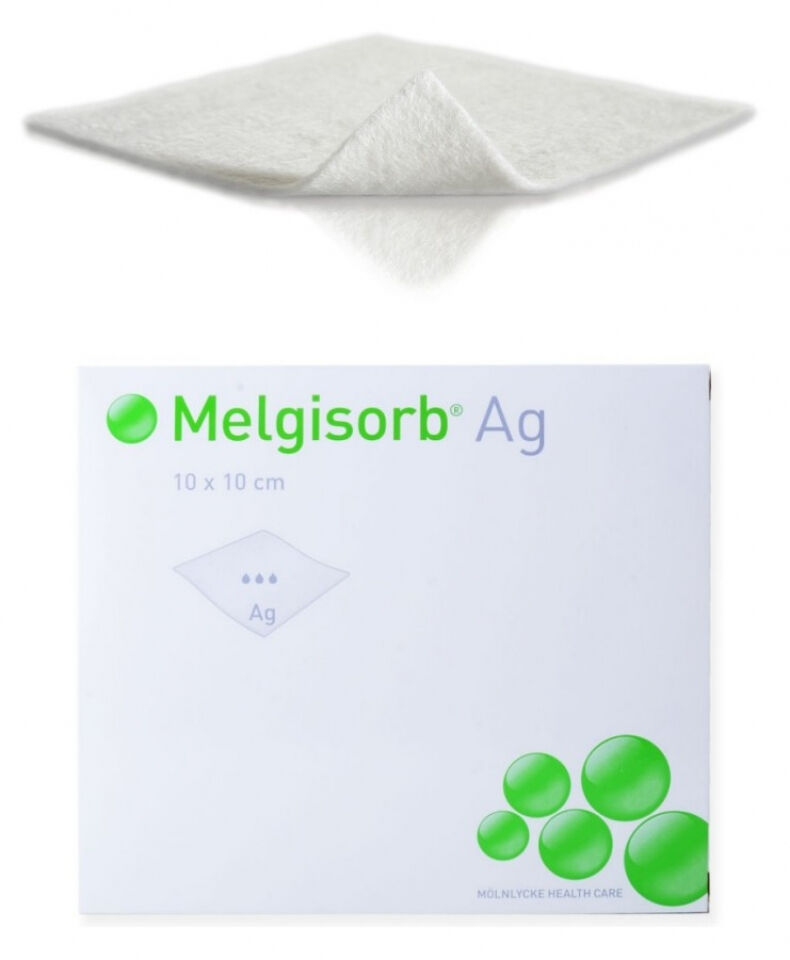 Melgisorb AG alginaatverband met zilver 15x15cm per 10st.
