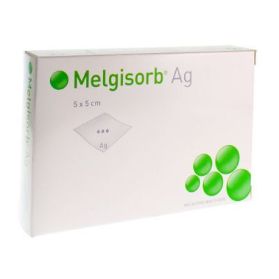 Melgisorb AG alginaatverband met zilver 5x5cm per 10st.