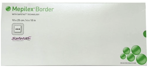 Mepilex Border schuimverband met plakrand 10x25cm per 5st.
