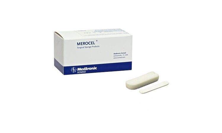 Merocel neustampons 4,5 cm x 1,5 x 2cm – steriel en zonder touwtje per 20 stuks - afbeelding 1