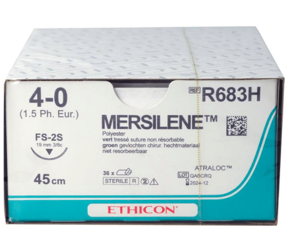 Mersilene R683H ethicon hechtdraad 4-0 45cm FS-2S groen 36st