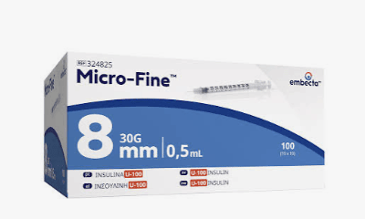 Microfine injectiespuite met naald per 100ST