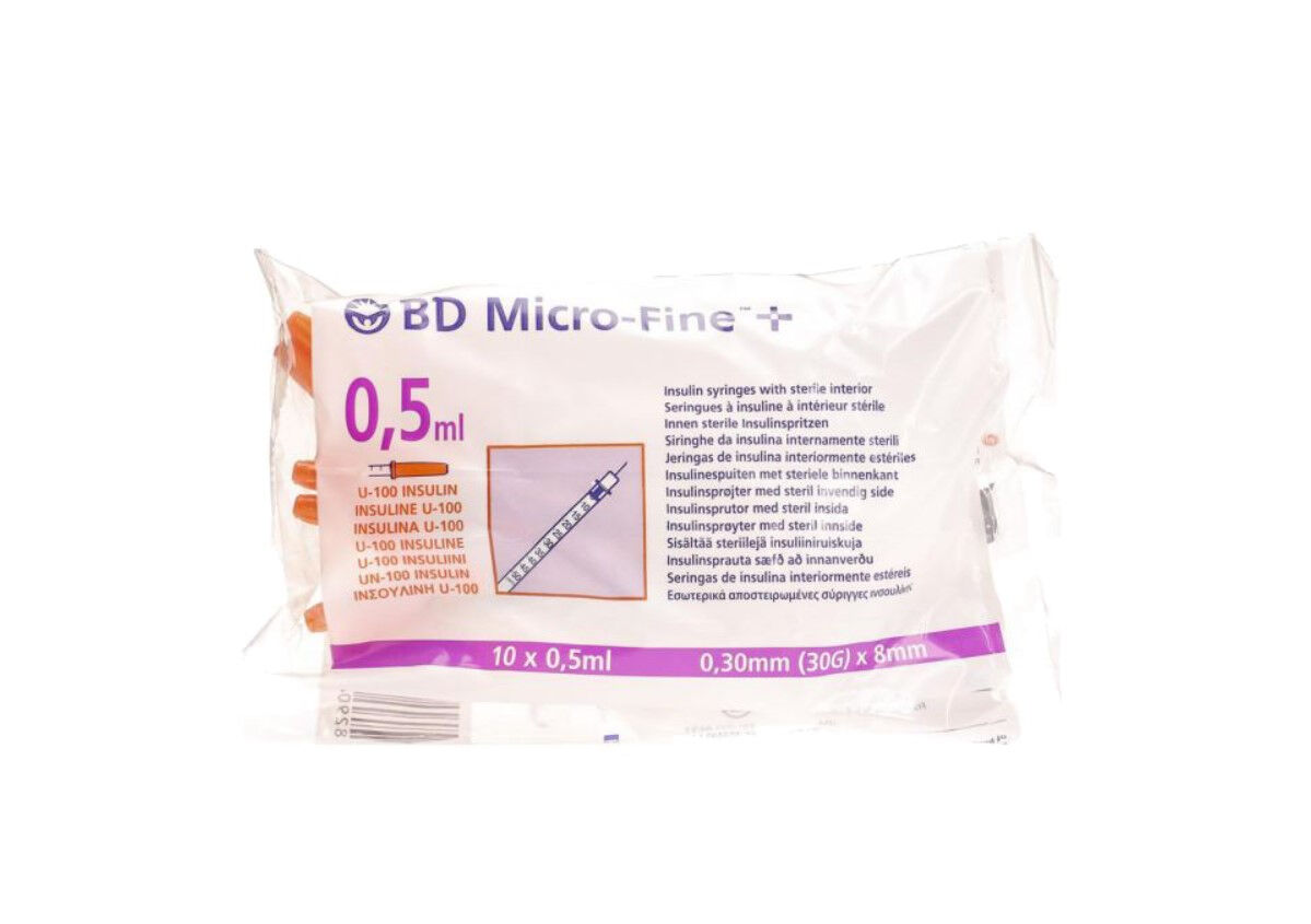 Microfine insuline spuit met naald per 10x10ST