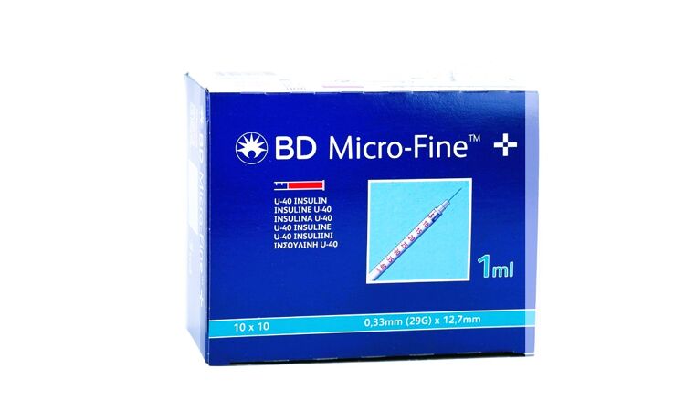 Microfine insuline spuit met naald per 100ST