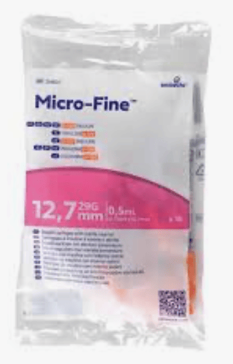 Microfine insuline spuit met naald per 10x10ST
