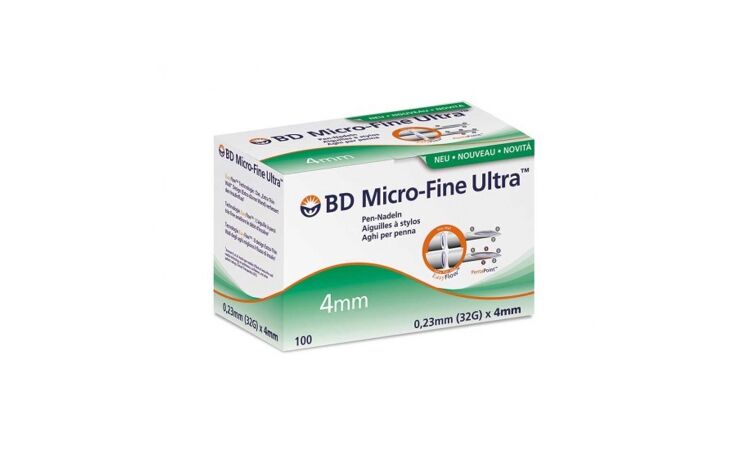 BD Micro-Fine ultra pennaald 32G 0,23x4mm per 100st. - afbeelding 2