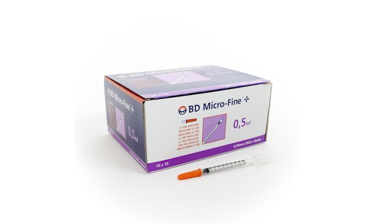 BD Microfine spuit insulinespuitjes 1ml 0,5ml of 0,3ml per 100st. U100 - afbeelding 0
