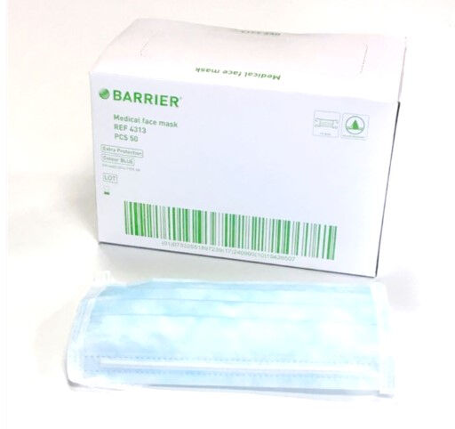 Molnlycke barrier mondmasker met knooplinten type IIR per 50st.