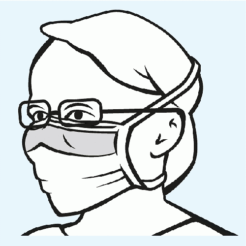 1. Foliodress comfort OK masker per 50st. groen antiwasem met knooplinten type II