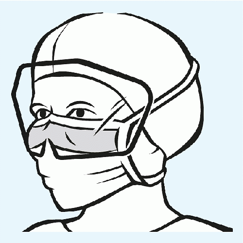 Foliodress mondmasker met spatscherm