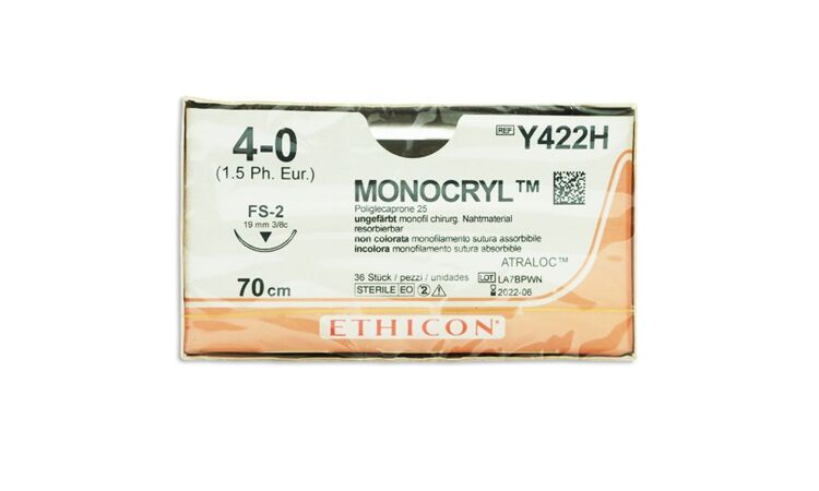 Monocryl hechtdraad 4-0 met FS-2 naald