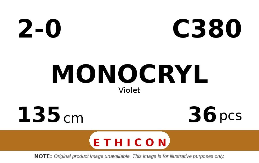 Monocryl C380 hechtdraad - UR-5 2-0 - 135cm - | per 36 st. |