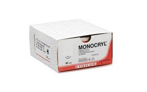 Monocryl hechtdraad 5-0 PS-3 Multipass naald MPY500H 45cm draad ongekleurd per 36st.  