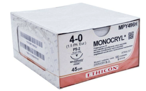 Monocryl hechtdraad MPY496H 4-0 met PS-2 naald 45cm draad per 36st.