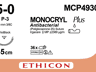 Monocryl plus hechtdraad MCP4930H 5-0 met P3 naald 45cm ongekleurd per 36ST