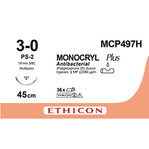 Monocryl Plus Hechtdraad MCP497H 3-0 nldPS-2  45cm 36st. 