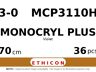 Monocryl Plus MCP3110H hechtdraad - JB-1 3-0 - 70cm - | per 36 st. |