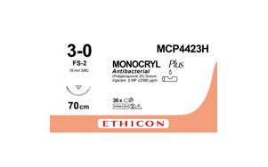 Monocryl plus hechtdraad MCP4423H 70cm 3-0 per 36 st