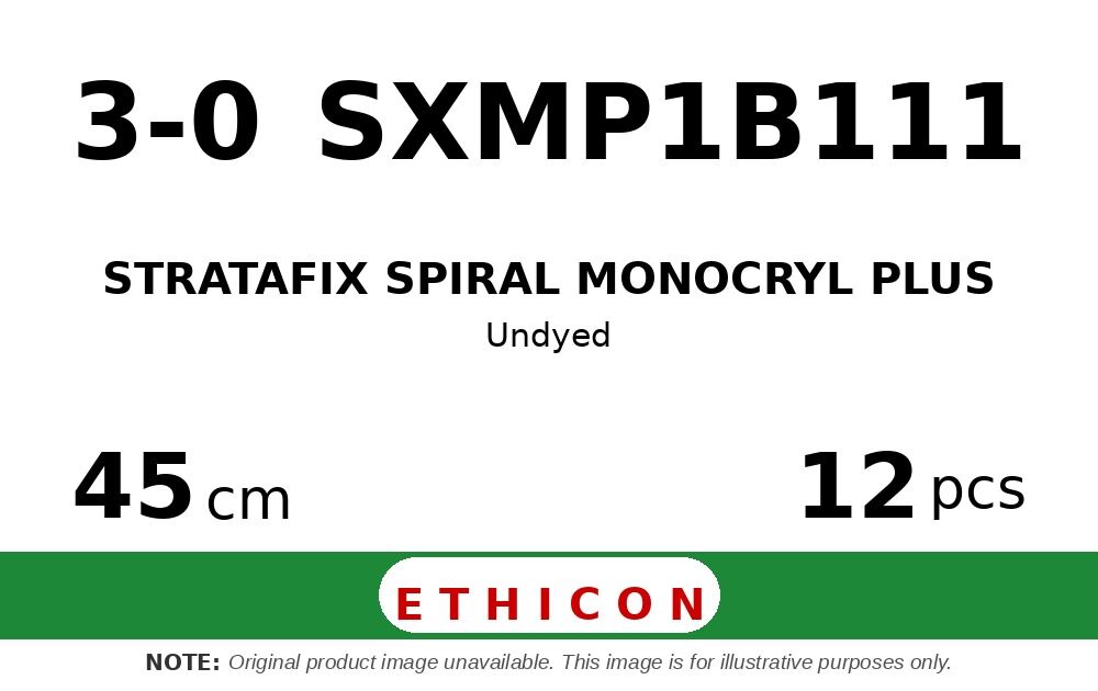 STRATAFIX Spiral Monocryl Plus Suture SXMP1B111 hechtdraad - PS 3-0 - 45cm - | per 12 st. | - afbeelding 0