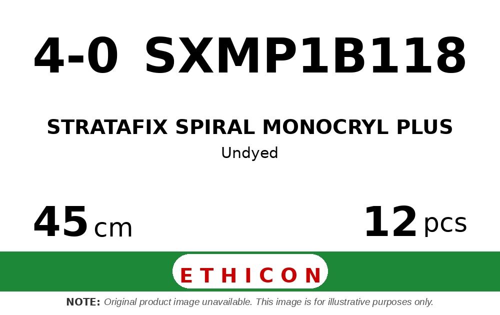 STRATAFIX Spiral Monocryl Plus Suture SXMP1B118 hechtdraad - PS-2 4-0 - 45cm - | per 12 st. | - afbeelding 0