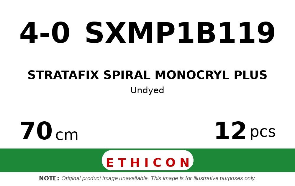 STRATAFIX Spiral Monocryl Plus Suture SXMP1B119 hechtdraad - PS-2 4-0 - 70cm - | per 12 st. | - afbeelding 0