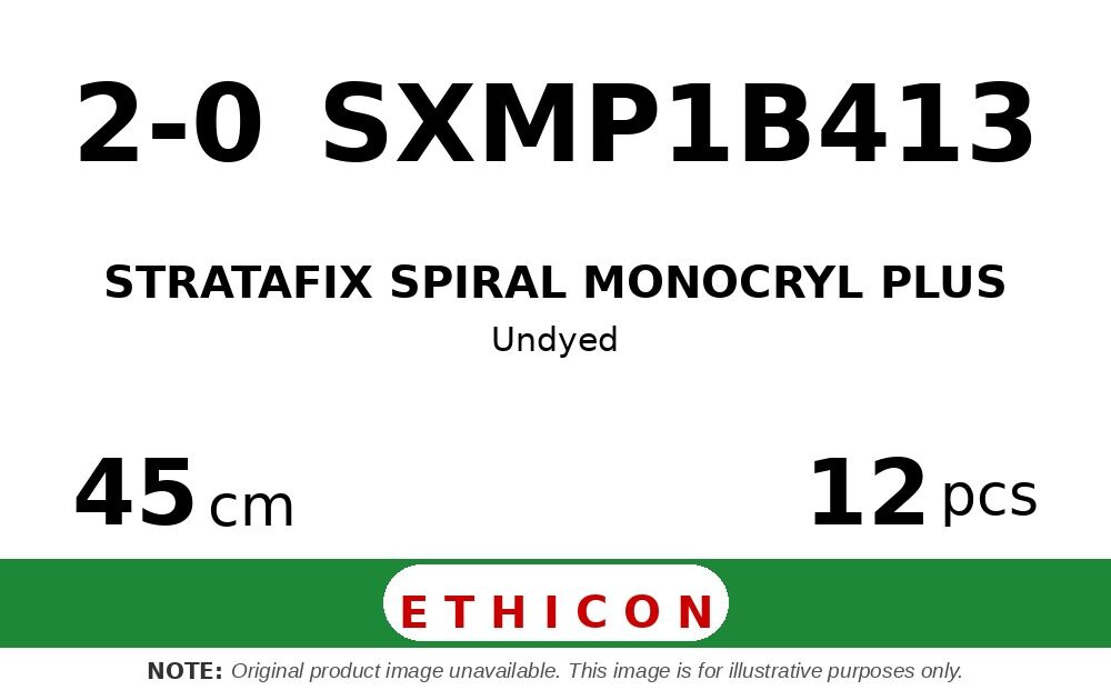STRATAFIX Spiral Monocryl Plus Suture SXMP1B413 hechtdraad - CT-1 2-0 - 45cm - | per 12 st. | - afbeelding 0