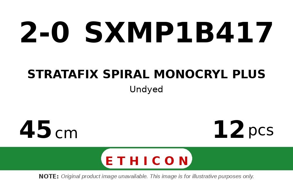 STRATAFIX Spiral Monocryl Plus Suture SXMP1B417 hechtdraad - CT-2 2-0 - 45cm - | per 12 st. | - afbeelding 0