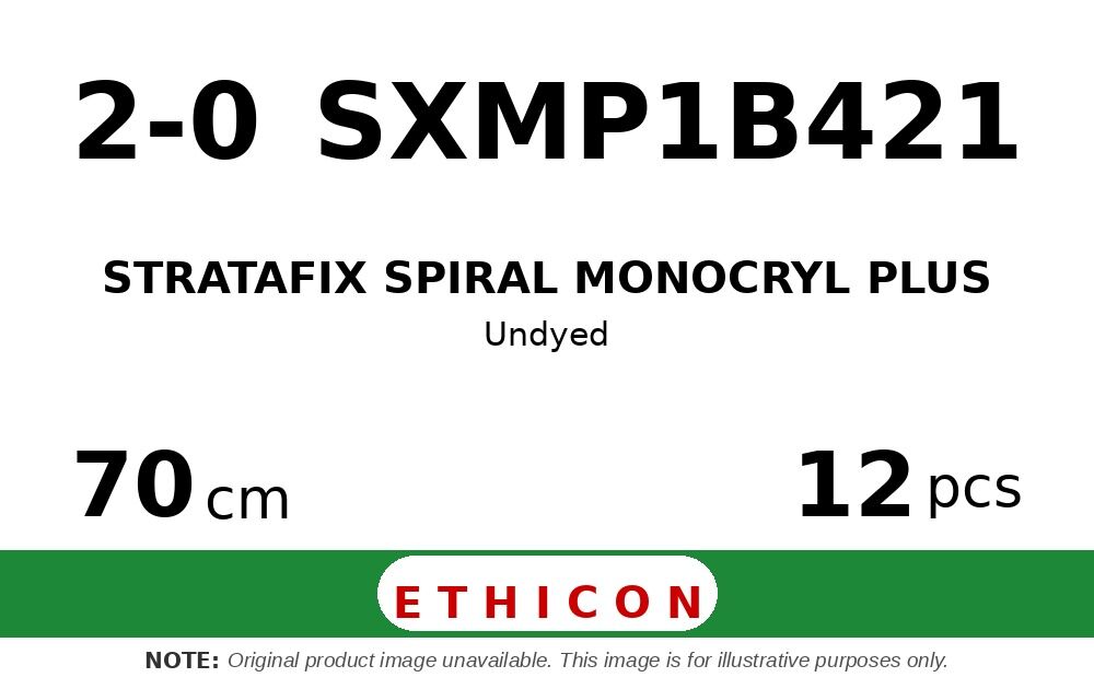 STRATAFIX Spiral Monocryl Plus Suture SXMP1B421 hechtdraad - PSL 2-0 - 70cm - | per 12 st. | - afbeelding 0