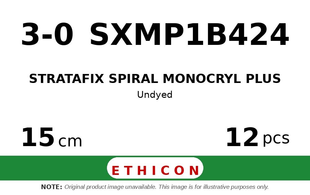 STRATAFIX Spiral Monocryl Plus Suture SXMP1B424 hechtdraad - RB-1 3-0 - 15cm - | per 12 st. | - afbeelding 0