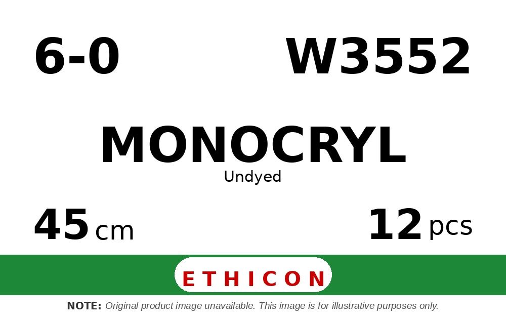 Monocryl W3552 hechtdraad - S-14 6-0 - 45cm - | per 12 st. |